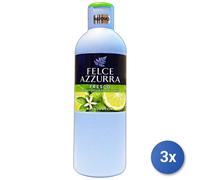 3X Felce Azzurra Fresco Bergamota Y Flores De Cedro 650 Ml Gel De Ducha