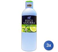 3X Felce Azzurra Fresco Bergamota Y Flores De Cedro 650 Ml Gel De Ducha
