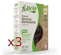 3x Felicia Bolígrafos Pasta Con Harina De Alforfón Bio sin Gluten Vegano