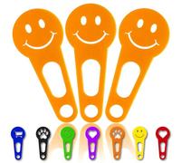 3X fichas de Carrito de Compras Que se Pueden Quitar inmediatamente como Llavero; 3 Piezas en un Conjunto liberador de Carrito de Compras (Naranja, Happy Face)