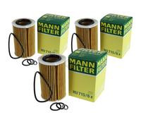 3X Filtro De Aceite Original MANN-FILTER HU 715/6 X