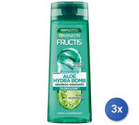 3x Fructis Champú 250 Ml. Aloe Hydra Bomb