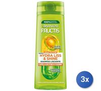3x Fructis Champú 250 Ml. Hydra Liss & Shine