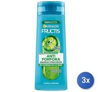 3x Fructis Champú 250Ml. Anti Caspa Agrios D