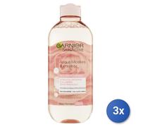 3X Garnier Agua Micelar Iluminadora Agua De Rosa 400Ml