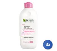3X Garnier Agua Micelar + Leche Hidratante, 400 Ml