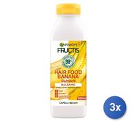 3x Garnier Balsamo para el Cabello Fructis Food Plátano Nutritivos, 350ML