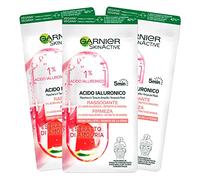 Garnier SkinActive - Máscara de ácido hialurónico, reafirmante, antiedad, efecto refrescante, con extracto de sandía, 3 paquetes de 1 tratamiento