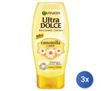 3x Garnier Ultra Dulce Extracto De Manzanilla Y Miel 250Ml Balsamo Para Cabello