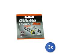 3X Gillette Recambios Contour 5 Piezas Plus
