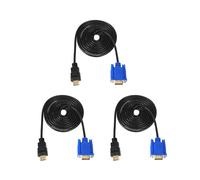 3X HDTV Oro Macho A VGA Hd-15 Macho 15Pin Cable de Adaptador 6Ft 1.8M 1080P