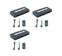 3X HUB PWM Ventilador 4 Pines y 5 V/3 Pines ARGB, Controlador Temperatura Ritmo Musical 1 A 6, Control Remoto del Ventilador Refrigeración Aura Sync,