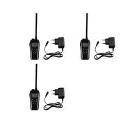 3X IC-M25 Walkie Talkie, Maritime Waterproof VHF Floating Handheld, LCD Display, and Waterproof EU Plug