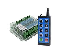 3X Interruptor de Control Remoto Inalámbrico Rf de 8 Canales 9-72V Interruptor de Control Remoto Inalámbrico de Control de Motor
