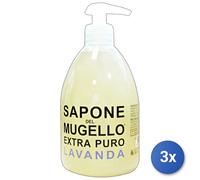 3X Jabón Del Mugello Jabón 500 Ml. Extra Puro Lavanda