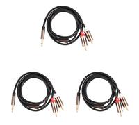 3X Jack 3.5mm A 2 RCA Cable de Audio AUX Divisor 3.5mm Estereo Macho A Macho RCA Adaptador 2 Cable de Altavoz 1M