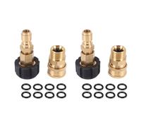 3X Juego de Adaptadores para Lavadoras A PresióN, Conector RáPido, M22 14mm Giratorio A ConexióN MéTrica M22, M22-14 Giratorio + Enchufe de 3/8