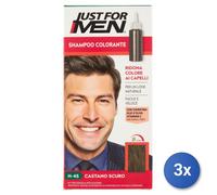 3X Just For Men Tinte Para Cabello Castaño Oscuro