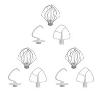 3X K45DH Gancho para Amasar K45B Batidor Plano Revestido K45WW Alambre para Batidora Apto para Batidora con Tazón de 4.5Qt 5 Qt para Kitchen Aid
