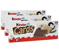 3x Kinder Cards Italian Wafer Biscuit Cookies Biscuits Cookies with Milk & White Chocolate 128g New!