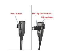 3X Kit de Auriculares con Auricular de un Solo Cable MIC PTT Mic D en Forma de 2 Pines Radio Auricular Walkie Talkie Gancho para la Oreja