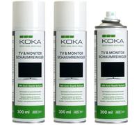 3x KOKA Espuma de Limpieza Espray Lata Limpiador para TV PC Monitor Oled LCD LED