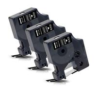 3x Labelwell 12mm x 7m Compatible Cintas de Etiquetas Reemplazo para Dynmo D1 45021 S0720610 Blanco sobre Negro para Dynmo LabelManager 160 280 260P 360D 420P 500TS LabelWriter 450 DUO LabelPoint 150