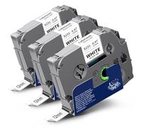 3x Labelwell Cinta de Etiquetas Compatible para Brother TZe-S231 TZ-S231 TZES231 12mm Label Tape para Brother P-touch PT-H100lb PT-H110 PT-H107b PT-H105 1000 1010 PT-E100 PT-D400, Negro sobre Blanco