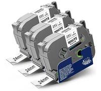 3x Labelwell Cinta Etiquetas para Brother TZe 24mm TZe-251 TZe251 TZ-251 Negro sobre Blanco para Brother P-touch PT-P700 PT-P710BT PT-P750WVP PT-H500LI PT-E500VP PTD600VP E550WVP PT-7600 Etiquetadoras