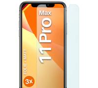 3x Lámina Protectora Mate para Apple iPhone 11 Pro Max Protector Pantalla...