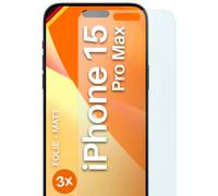 3x Lámina Protectora Mate para Apple iPhone 15 Pro Max Protector Pantalla Fin...