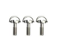 3X Largo 1/4 Pulgadas D-Anillo Tornillo Acero Inoxidable para Tripode de Camara Placa de Liberacion Rapida Plata