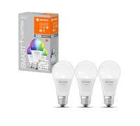 LEDVANCE Lámpara LED inteligente con tecnología WiFi, enchufe E27, regulable, color de luz cambiante(2700-6500K), colores RGB cambiables, reemplazo de 60W,SMART+ WiFi Classic Multicolour,paquete de 3