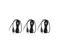 3X Línea de Ratones de Cable USB para Deathadder 2013 Aprox. 2.1M 5 Alambres 5 Alfileres Chapado en Oro Negro Ratón de Juego de Reemplazo