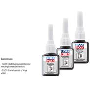 3x Liqui Moly Tornillo Fijación Media Fuerte Adhesivo Para Tornillos 10 g