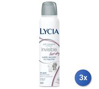 3X Lycia Desodorante Spray 150 Ml. Invisible Secado Rápido