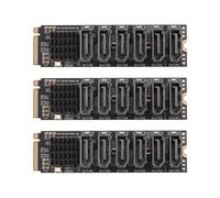 3X M.2 MKEY PCI-e Riser Card M.2 NVME una SATA3.0 PCIE una 6Gpbsx6-Port Expansion Card ASM1166