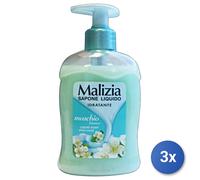 3X Malizia 300 ML Jabón Líquido 1 Pz Al Almizcle Blanco