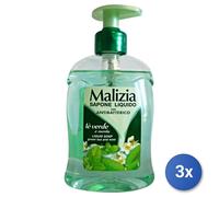 3x Malizia 300 Ml Jabón Líquido 1 Pz Antibacteriano Al Té Verde