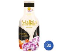 3x Malizia Bagno 1000 Ml. Orquídea / Ámbar Hecho en Italia
