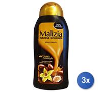 3x Malizia Ducha 300 Ml. Argan/Vainilla Suave