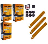 3x Manguera Continental 35-622 (28x1.35) DV 40mm Válvula Dunlop + Elevador...