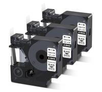 3x MarkField 18444 Cinta Compatible con Dymo Rhino Cintas | Vinilo para Impresoras de Etiquetas 12 mm x 5,5 m, Compatible con Dymo Rhino 4200, 5000, 5200, 6000, Negro sobre Blanco