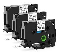 3x MarkField 18mm 0.7 TZe-141 Clear Compatible con Brother P-touch Etiqueta | TZe141 TZ-141 18mm x 8m Negro sobre Transparente Cinta de Etiqueta para Ptouch PT-550 900 D400 D450 D600 P700 2430PC, 3 Pack