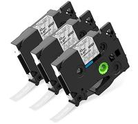 3x MarkField Compatible Cinta de Etiquetas Reemplazo para Brother P-touch TZ TZe-135 12mm 0.47 Blanco sobre transparente para PT-H110 H105 H100LB H101C 1000 D200 D400, White on Clear