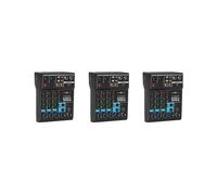 3X Mezclador de Audio Portátil Mezclador Profesional de 4 Canales Consola DJ con Efecto Reverberación para Karaoke USB Live Stage KTV