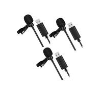 3X MicróFono USB Universal MicróFono Lavalier MicróFono de Computadora con Clip Plug And MicróFono Omnidireccional