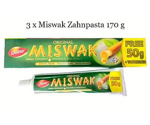3X Miswak Dabur Pasta de Dientes Halal Siwak Meswak Cuidado Dental 3 X 170G