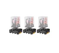 3X MK2P-I Clear Shell DPDT AC220V Bobina Relé de Potencia Base de Enchufe
