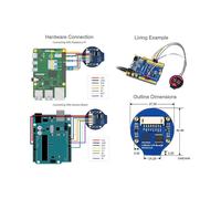 3X Módulo de Pantalla LCD de Pantalla Redonda de 1,28 Pulgadas GC9A01 Comunicación SPI RGB 65K Soporte de Color para Frambuesa